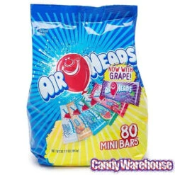 AirHeads Taffy Mini Candy Bars: 80-Piece Bag -Candy Promotion Shop airheads taffy mini candy bars 80 piece bag candy warehouse 3