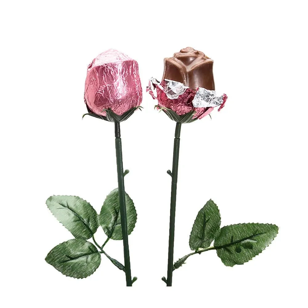 Albert's Foiled Milk Chocolate Roses - Pink: 20-Piece Bouquet 3 Albert's Foiled Milk Chocolate Roses - Pink: 20-Piece Bouquet