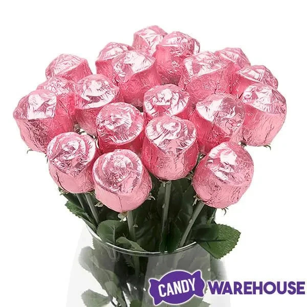 Albert's Foiled Milk Chocolate Roses - Pink: 20-Piece Bouquet 4 Albert's Foiled Milk Chocolate Roses - Pink: 20-Piece Bouquet - Image 2