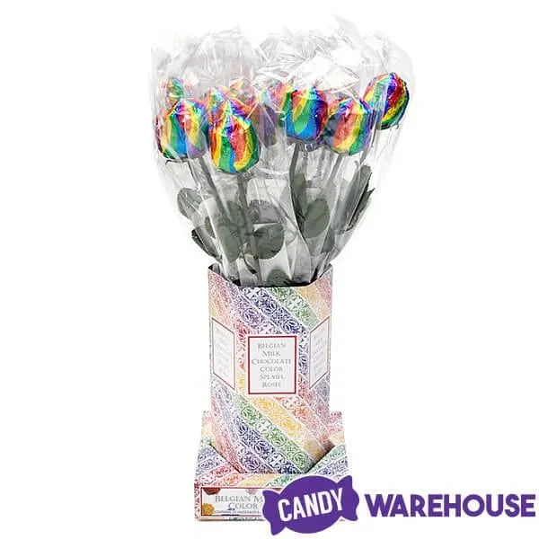 Albert's Foiled Milk Chocolate Roses - Rainbow: 20-Piece Bouquet 6 Albert's Foiled Milk Chocolate Roses - Rainbow: 20-Piece Bouquet - Image 4