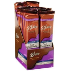 Asher's Sugar Free Chocolate Candy Bars - Dark Chocolate: 12-Piece Box