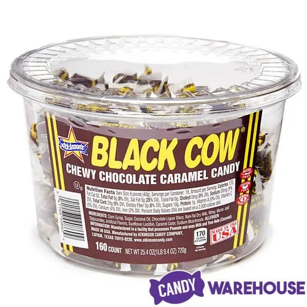 Black Cow Bite-Size Chocolate Caramel Candy: 160-Piece Tub 6 Black Cow Bite-Size Chocolate Caramel Candy: 160-Piece Tub - Image 4