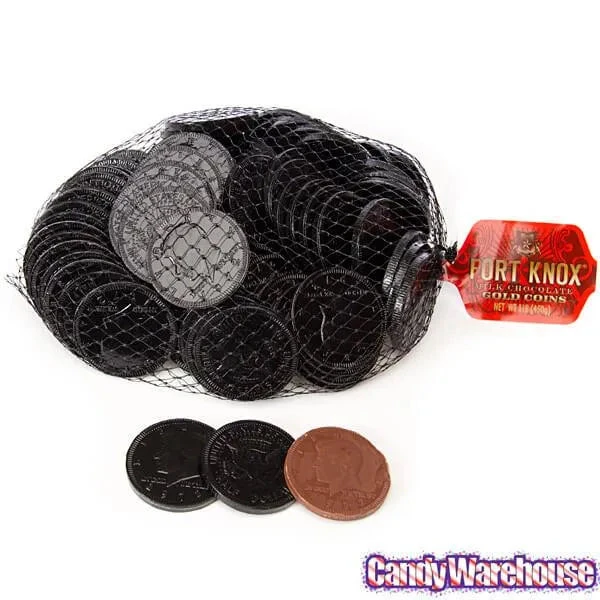 Black Foiled Milk Chocolate Coins: 1LB Bag 4 Black Foiled Milk Chocolate Coins: 1LB Bag - Image 2