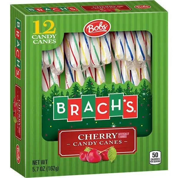 Bobs Sweet Stripes Rainbow Cherry Candy Canes: 12-Piece Box 3 Bobs Sweet Stripes Rainbow Cherry Candy Canes: 12-Piece Box