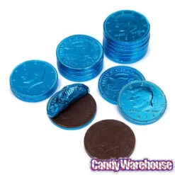 Caribbean Blue Foiled Milk Chocolate Coins: 1LB Bag 9 Caribbean Blue Foiled Milk Chocolate Coins: 1LB Bag -Candy Promotion Shop caribbean blue foiled milk chocolate coins 1lb bag candy warehouse 3