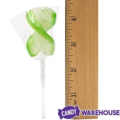 CurlyCutes Petite Crystal Ribbon Pops - Green Lime: 20-Piece Jar -Candy Promotion Shop curlycutes petite crystal ribbon pops green lime 20 piece jar candy warehouse 3