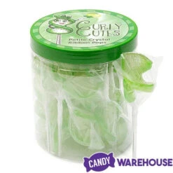CurlyCutes Petite Crystal Ribbon Pops - Green Lime: 20-Piece Jar -Candy Promotion Shop curlycutes petite crystal ribbon pops green lime 20 piece jar candy warehouse 4