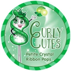 CurlyCutes Petite Crystal Ribbon Pops - Green Lime: 20-Piece Jar -Candy Promotion Shop curlycutes petite crystal ribbon pops green lime 20 piece jar candy warehouse 5