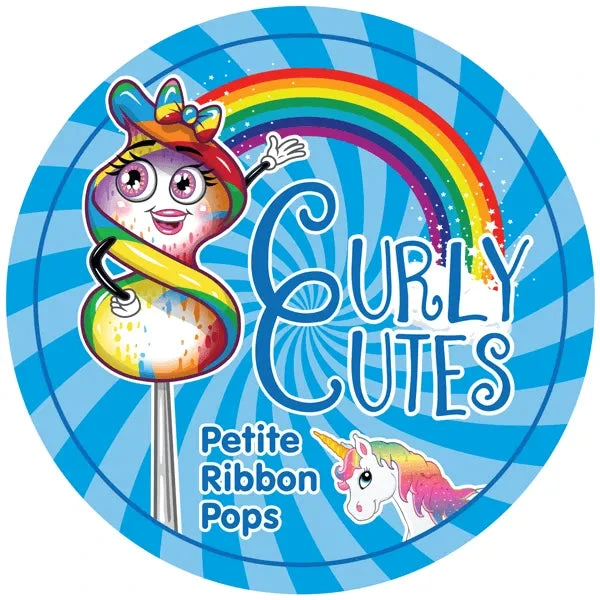 CurlyCutes Petite Crystal Ribbon Pops - Rainbow Cherry: 20-Piece Jar 4 CurlyCutes Petite Crystal Ribbon Pops - Rainbow Cherry: 20-Piece Jar - Image 2
