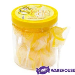 CurlyCutes Petite Crystal Ribbon Pops - Yellow Banana: 20-Piece Jar 11 CurlyCutes Petite Crystal Ribbon Pops - Yellow Banana: 20-Piece Jar -Candy Promotion Shop curlycutes petite crystal ribbon pops yellow banana 20 piece jar candy warehouse 5