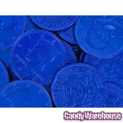 Dark Blue Foiled Milk Chocolate Coins: 1LB Bag -Candy Promotion Shop dark blue foiled milk chocolate coins 1lb bag candy warehouse 5