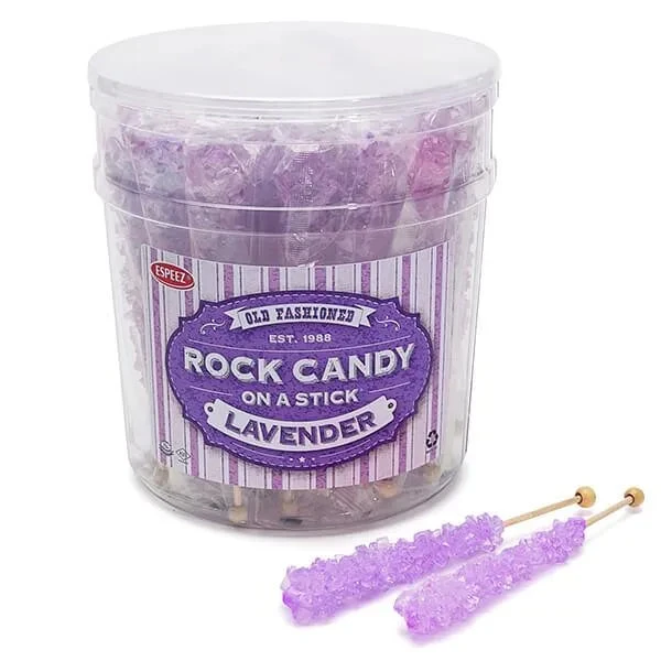 Espeez Rock Candy Crystal Sticks - Lavender: 36-Piece Tub 3 Espeez Rock Candy Crystal Sticks - Lavender: 36-Piece Tub