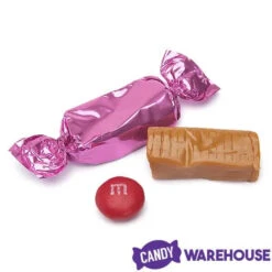 Foiled Caramel Candy - Hot Pink: 180-Piece Bag -Candy Promotion Shop foiled caramel candy hot pink 180 piece bag candy warehouse 3