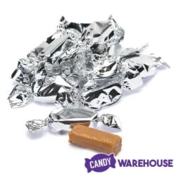 Foiled Caramel Candy - Silver: 180-Piece Bag 9 Foiled Caramel Candy - Silver: 180-Piece Bag -Candy Promotion Shop foiled caramel candy silver 180 piece bag candy warehouse 3