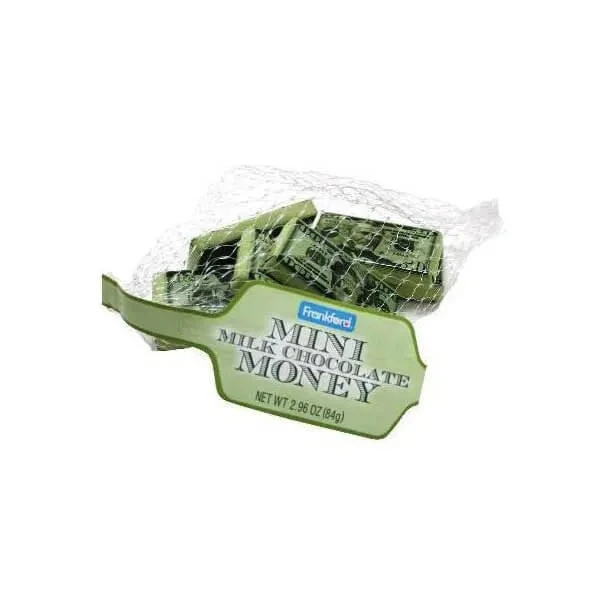 Foiled Milk Chocolate Money Mini Bars In Mesh Bags: 18-Piece Box 4 Foiled Milk Chocolate Money Mini Bars In Mesh Bags: 18-Piece Box - Image 2