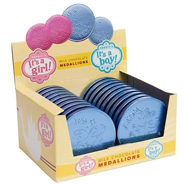 Fort Knox It's A Boy Foiled Milk Chocolate 4-Inch Medallions: 20-Piece Box 3 Fort Knox It's A Boy Foiled Milk Chocolate 4-Inch Medallions: 20-Piece Box