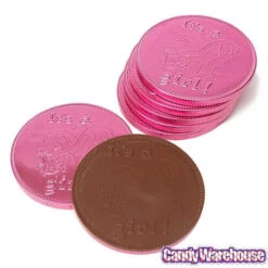 Fort Knox It's A Girl Foiled Milk Chocolate 4-Inch Medallions: 20-Piece Box -Candy Promotion Shop fort knox it s a girl foiled milk chocolate 4 inch medallions 20 piece box candy warehouse 3