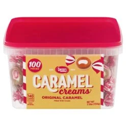 Goetze's Caramel Creams Bulls Eyes Candy - Vanilla: 100-Piece Tub