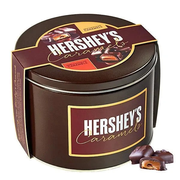 Hershey's Caramels - Milk And Dark Chocolate Caramel Candy: 2.5LB Gift Tin 3 Hershey's Caramels - Milk And Dark Chocolate Caramel Candy: 2.5LB Gift Tin