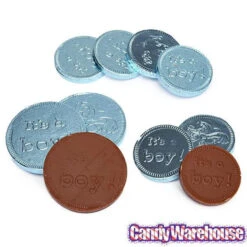 It's A Boy Foiled Chocolate Coins In Mesh Bags: 18-Piece Box -Candy Promotion Shop it s a boy foiled chocolate coins in mesh bags 18 piece box candy warehouse 3