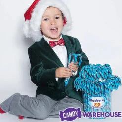 Jelly Belly Candy Canes - Blueberry: 80-Piece Bucket -Candy Promotion Shop jelly belly candy canes blueberry 80 piece bucket candy warehouse 3