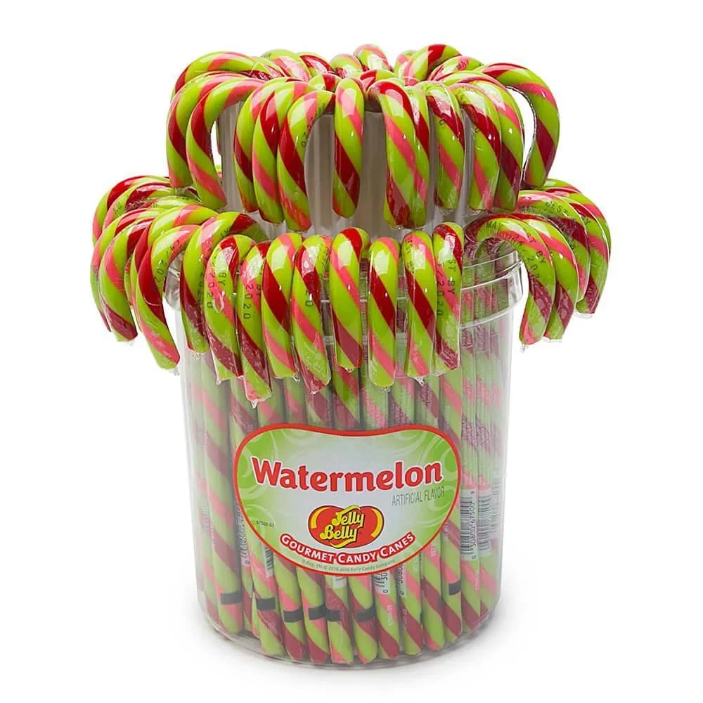 Jelly Belly Candy Canes - Watermelon: 80-Piece Bucket 3 Jelly Belly Candy Canes - Watermelon: 80-Piece Bucket