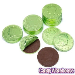 Kiwi Green Foiled Milk Chocolate Coins: 1LB Bag -Candy Promotion Shop kiwi green foiled milk chocolate coins 1lb bag candy warehouse 4