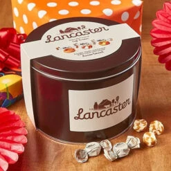 Lancaster Soft Cremes - Caramel, Vanilla, And Butterscotch - Caramel Candy: 2.5LB Gift Tin -Candy Promotion Shop lancaster soft cremes caramel vanilla and butterscotch caramel candy 2 5lb gift tin candy warehouse 4