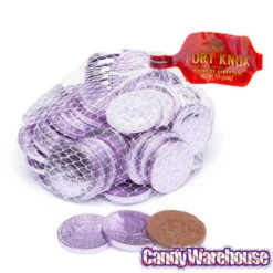 Lavender Foiled Milk Chocolate Coins: 1LB Bag -Candy Promotion Shop lavender foiled milk chocolate coins 1lb bag candy warehouse 3