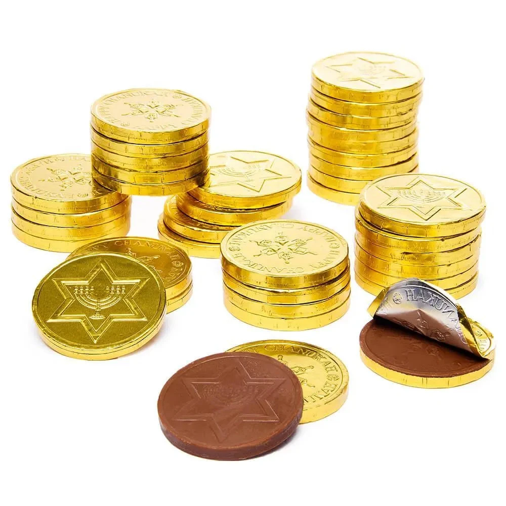 Madelaine Chanukah Gelt Gold Foiled Milk Chocolate Coins: 5LB Bag 3 Madelaine Chanukah Gelt Gold Foiled Milk Chocolate Coins: 5LB Bag