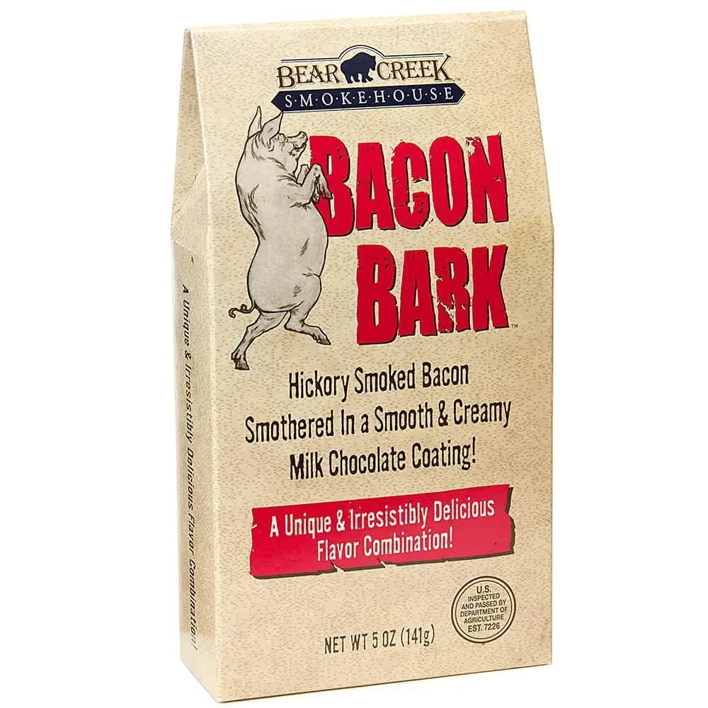 Milk Chocolate Hickory Smoked Bacon Bark: 5-Ounce Gift Bag 3 Milk Chocolate Hickory Smoked Bacon Bark: 5-Ounce Gift Bag