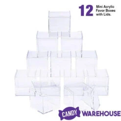 Mini Acrylic Favor Boxes - 5-Ounce Cube With Lid: 12-Piece Set -Candy Promotion Shop mini acrylic favor boxes 5 ounce cube with lid 12 piece set candy warehouse 7