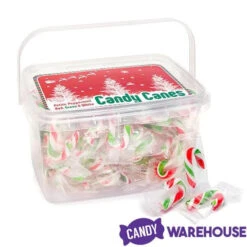 Mini Candy Canes - Red, Green, And White: 100-Piece Tub -Candy Promotion Shop mini candy canes red green and white 100 piece tub candy warehouse 6