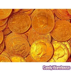 Orange Foiled Milk Chocolate Coins: 1LB Bag -Candy Promotion Shop orange foiled milk chocolate coins 1lb bag candy warehouse 3