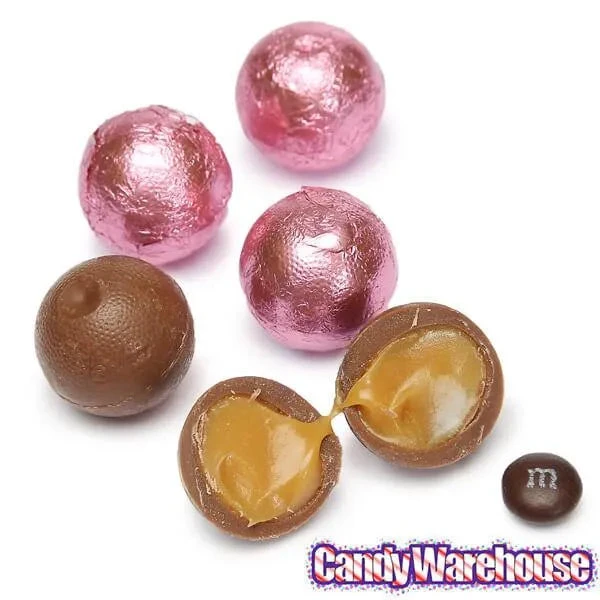 Palmer Foiled Caramel Filled Chocolate Candy Balls - Pink: 5LB Bag 5 Palmer Foiled Caramel Filled Chocolate Candy Balls - Pink: 5LB Bag - Image 3