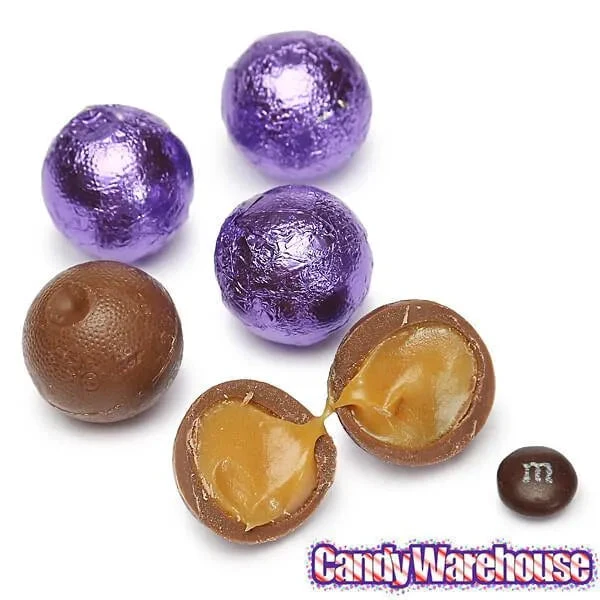 Palmer Foiled Caramel Filled Chocolate Candy Balls - Purple: 5LB Bag 5 Palmer Foiled Caramel Filled Chocolate Candy Balls - Purple: 5LB Bag - Image 3
