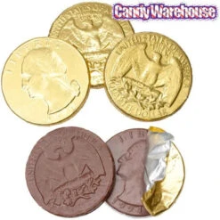 Palmer Foiled Chocolate Quarters Candy Coins: 4LB Bag 5 Palmer Foiled Chocolate Quarters Candy Coins: 4LB Bag -Candy Promotion Shop palmer foiled chocolate quarters candy coins 4lb bag candy warehouse 2