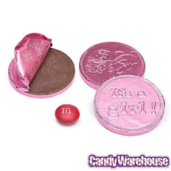 Pink Foiled Baby Girl Milk Chocolate Coins: 1LB Bag -Candy Promotion Shop pink foiled baby girl milk chocolate coins 1lb bag candy warehouse 2 1f405b00 3e83 4e53 a063 55c64837aecc
