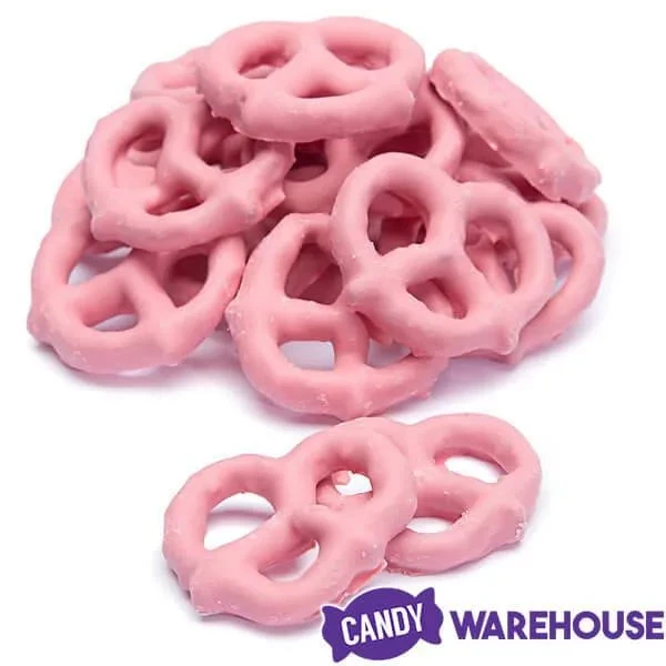 Pink Yogurt Covered Mini Pretzels: 9-Ounce Tub 4 Pink Yogurt Covered Mini Pretzels: 9-Ounce Tub - Image 2
