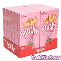 Pocky - Strawberry Cream Covered Biscuit Sticks Packs: 10-Piece Box -Candy Promotion Shop pocky strawberry cream covered biscuit sticks packs 10 piece box candy warehouse 4