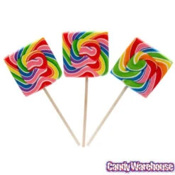 Rainbow Swirl 3.5-Ounce Square Lollipops: 12-Piece Display -Candy Promotion Shop rainbow swirl 3 5 ounce square lollipops 12 piece display candy warehouse 3