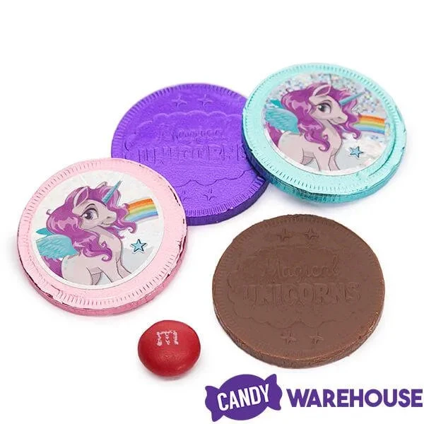 Rainbow Unicorn Foiled Milk Chocolate Coins In Mesh Bags: 18-Piece Box 7 Rainbow Unicorn Foiled Milk Chocolate Coins In Mesh Bags: 18-Piece Box - Image 5