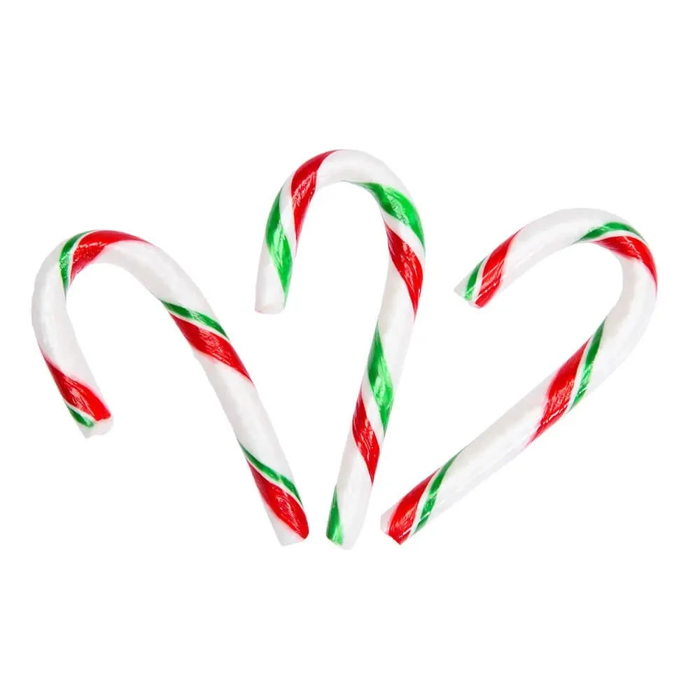 Red, White, And Green Peppermint Mini Candy Canes: 200-Piece Tub 3 Red, White, And Green Peppermint Mini Candy Canes: 200-Piece Tub