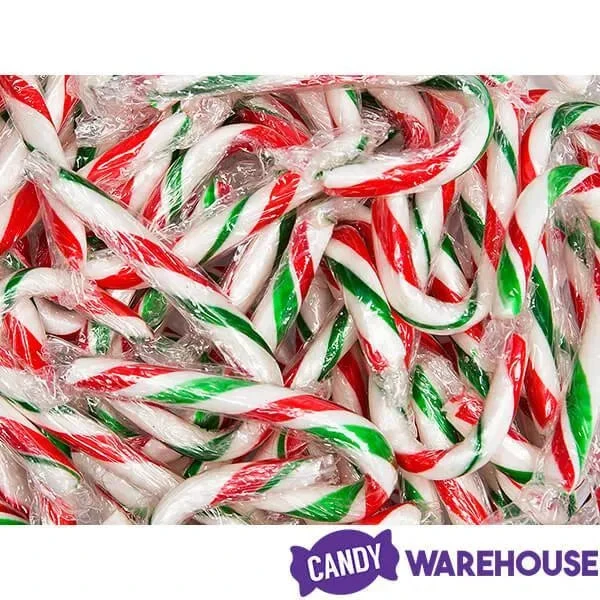 Red, White, And Green Peppermint Mini Candy Canes: 200-Piece Tub 6 Red, White, And Green Peppermint Mini Candy Canes: 200-Piece Tub - Image 4