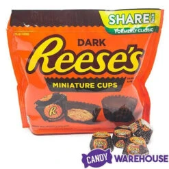 Reese's Dark Chocolate Peanut Butter Cups Miniatures: 10.2-Ounce Bag -Candy Promotion Shop reese s dark chocolate peanut butter cups miniatures 10 2 ounce bag candy warehouse 5