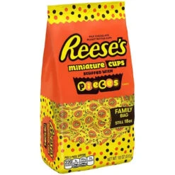 Reese's Peanut Butter Cups Miniatures Stuffed With Reese's Pieces: 18-Ounce Bag -Candy Promotion Shop reese s peanut butter cups miniatures stuffed with reese s pieces 18 ounce bag candy warehouse 3