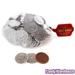 Silver Foiled Milk Chocolate Coins: 1LB Bag -Candy Promotion Shop silver foiled milk chocolate coins 1lb bag candy warehouse 3