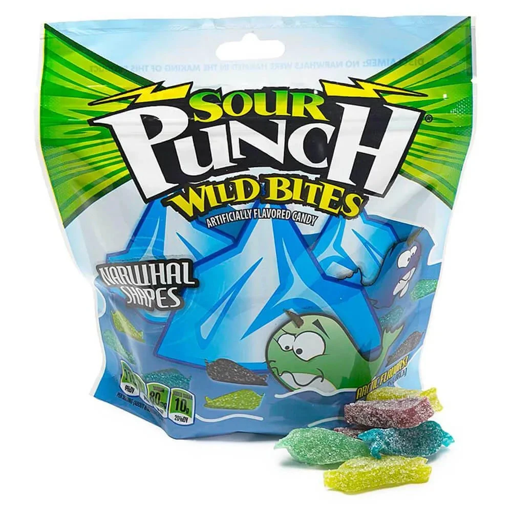 Sour Punch Bites Chewy Candy Narwhals: 8-Ounce Bag 3 Sour Punch Bites Chewy Candy Narwhals: 8-Ounce Bag
