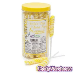 Tesla's Tiny Twist Pops - Lemon: 48-Piece Jar 12 Tesla's Tiny Twist Pops - Lemon: 48-Piece Jar -Candy Promotion Shop tesla s tiny twist pops lemon 48 piece jar candy warehouse 3