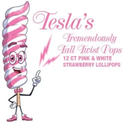 Tesla's Tremendously Tall 3-Ounce Twist Pops - Strawberry: 12-Piece Box -Candy Promotion Shop tesla s tremendously tall 3 ounce twist pops strawberry 12 piece box candy warehouse 3